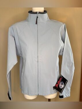 NWT Rail Riders Contours Soft Shell Jacket Womens Medium Light Blue